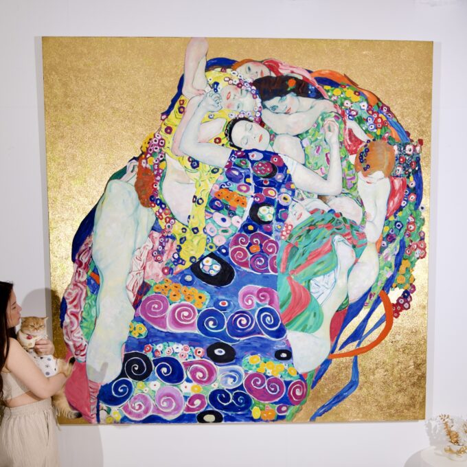 As Donzelas (Gustav Klimt) – Reprodução – 200 x 200 cm Art Gallery Alpha House Gallery